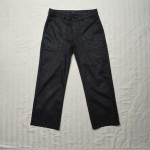 OPUS Melvin Pants Womens Black Coated Straight Leg Utility Jeans Size EU 38